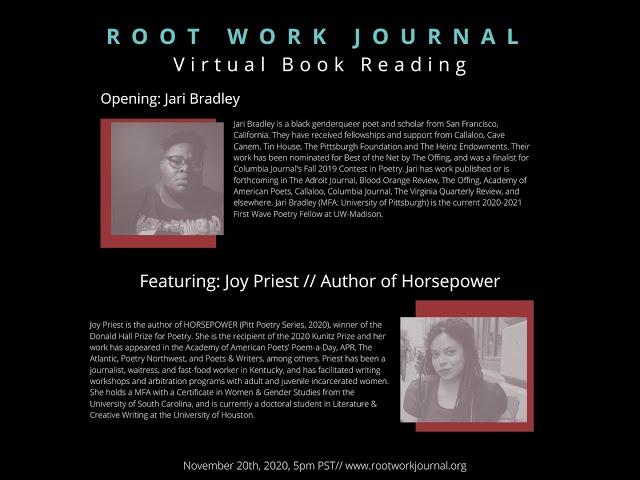 Rootwork Journal Presents: A Virtual Book Reading, Joy Priest & Jari Bradley in Conversation