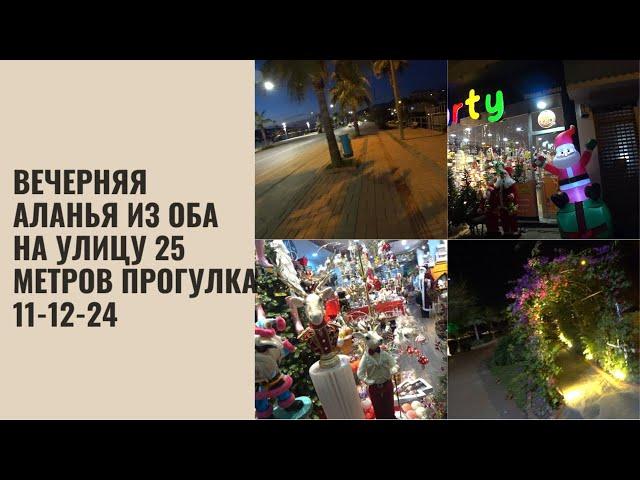 ALANYA ФИНАЛЬНАЯ ЧАСТЬ ПРОГУЛКИ ИЗ ОБА НА УЛИЦУ 25 МЕТРОВ 11 ДЕКАБРЯ 2024 ROMKA ROKER