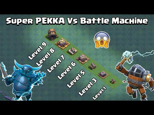 Super PEKKA Vs Battle Machine Vs Every Level Cannon Family | Clash of Clans