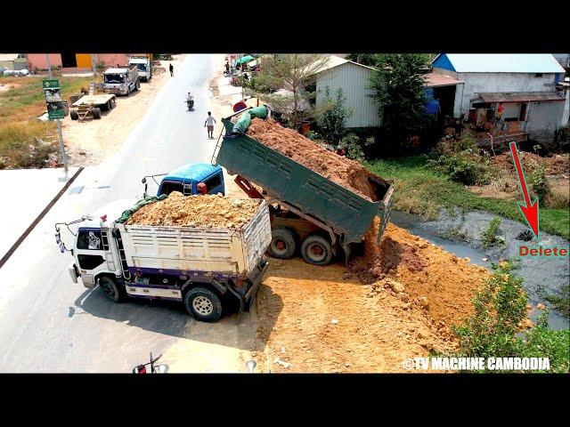 Incredible Techniques of Full Process Fill-up Land | Smart Driver Bulldozer Push Soil Into Water