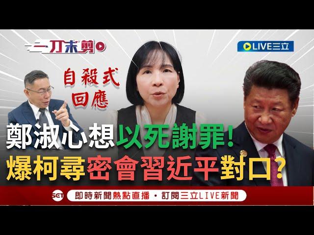 一刀未剪│鄭淑心悲憤喊：我想以死謝罪！爆料柯文哲2015年竟尋密會習近平對口？！竊國賣國疑雲炸鍋！再爆柯一票兩賣左右立法院長選舉...鄭：拆穿政治詐騙犯│【焦點人物大現場】20250113│三立新聞台