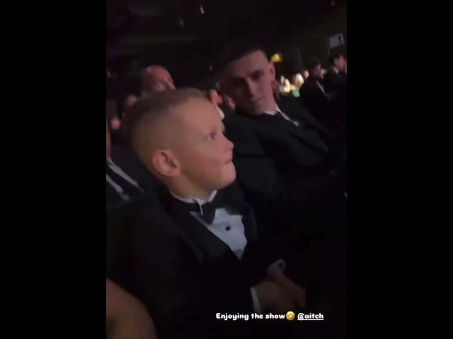 Phil fodens Son enjoying the PFA Awards