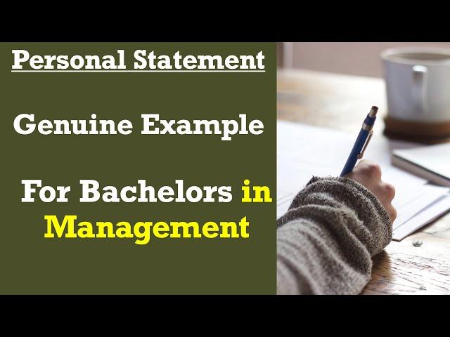 Scholarship Motivation Letter Example: Bachelor’s in Management |  Statement of Purpose