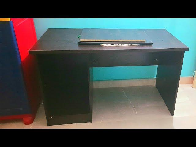Deckup Uniti Engineered Wood Study Desk (Laminated Finish, Dark Wenge)