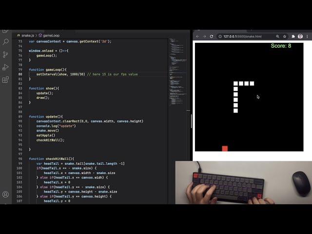 ASMR Programming - Coding a Snake Game - No Talking