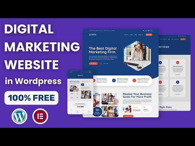 How to make Digital Marketing Website in Wordpress Elementor | Digital Marketing Website Tutorial