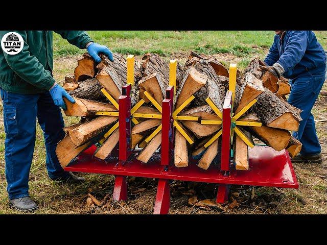 Fastest Automatic Firewood Processing Machine | Homemade Modern Wood Cutting Chainsaw Machines#5