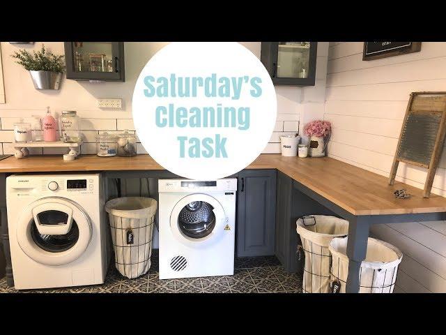 SATURDAY CLEANING TASK | CLEAN WITH ME | LAUNDRY ROOM TOUR | CLEANING ROUTINE