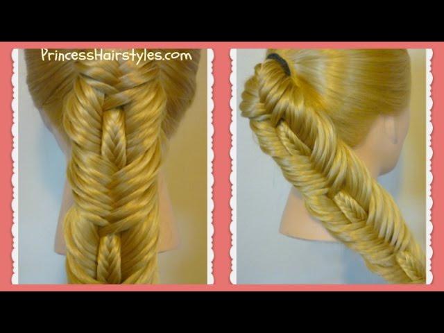 Double Fishtail Stitched Braid Hairstyle