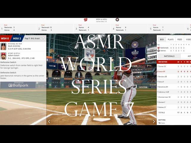 ASMR MLB World Series Game 7 Broadcaster Innings 7-9 (Whispered Baseball ASMR)