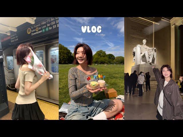 NYC VLOG | 뉴욕에서 생일을! 뉴욕인턴 직장인 ootd vlog  뉴욕근교여행(워싱턴디씨•몬탁) 뉴욕미용실 센트럴파크 뉴욕맛집 쇼핑(티파니앤코 셀린느 스투시 여름룩북)