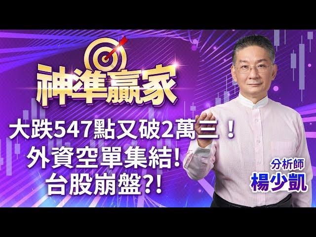 大跌547點又破2萬三!外資空單集結!台股崩盤?!｜20241113｜楊少凱 分析師｜神準贏家