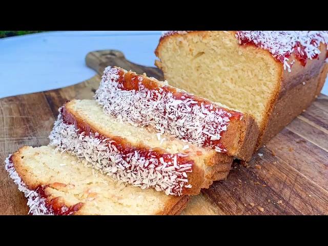 JAM & COCONUT LOAF RECIPE - EASY HOMEMADE SPONGE - How To Make