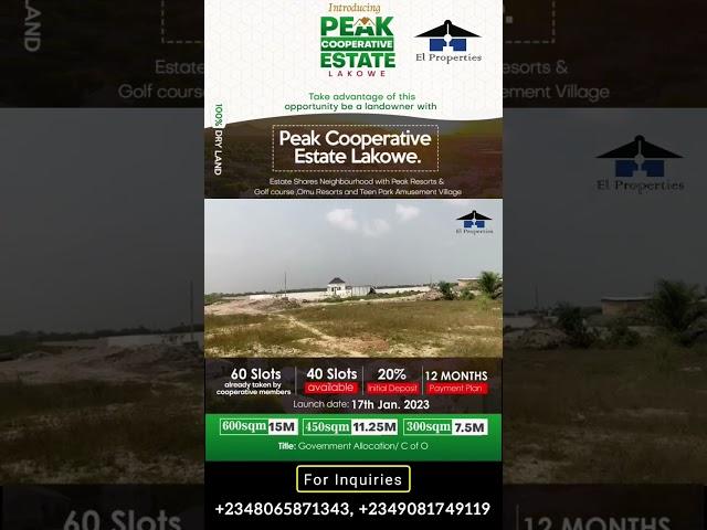 100% Dry Premium Land | Peak Cooperative Estate Lakowe | Land For Sale In Ibeju Lekki Lagos