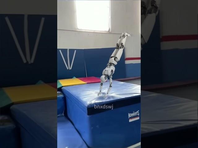 Gymnastics robot performs perfect vault #badminton #cartoon #martialarts #taekwondo #ai #kungfu