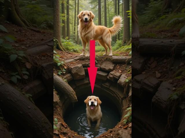 Golden Retriever Mom Begs for Help — Young Man Saves Puppy from a Well ️ #animalrescue #dog