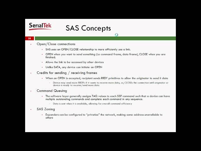 SerialTek's SAS/SATA Basics - SAS Introduction, Primitives & Basic Concepts