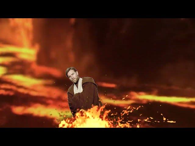 Anakin defeats Obi Wan on Mustafar