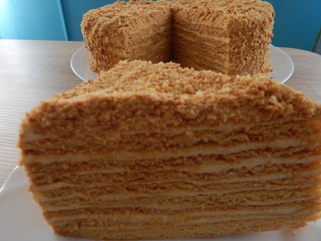 ТОРТ МЕДОВИК С ЗАВАРНЫМ КРЕМОМ   Ну очень вкусно !  HONEY CAKE +ENG Sub