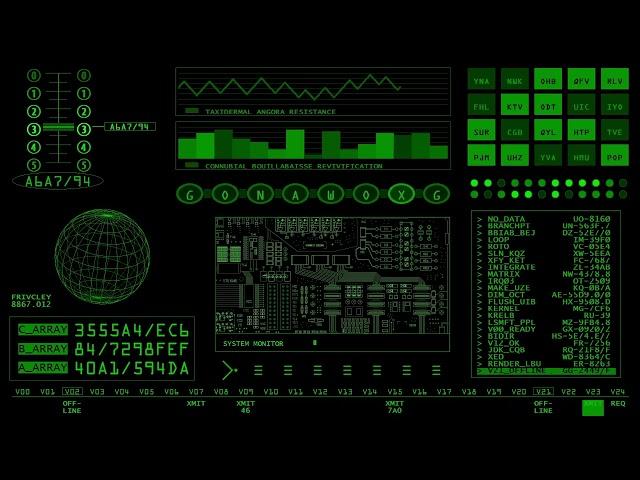 Andy Fielding - Retro SciFi Screensaver Green - 1080p, 12 Hours