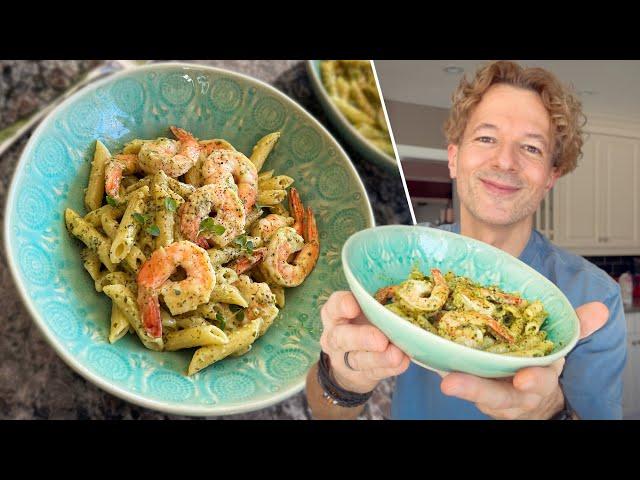 Shrimp Pesto Pasta easy recipe