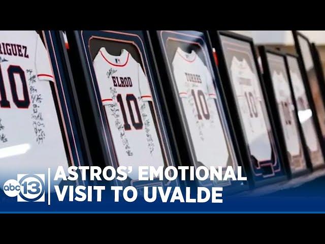 UVALDE: Astros' emotional visit to the Robb Elementary memorial