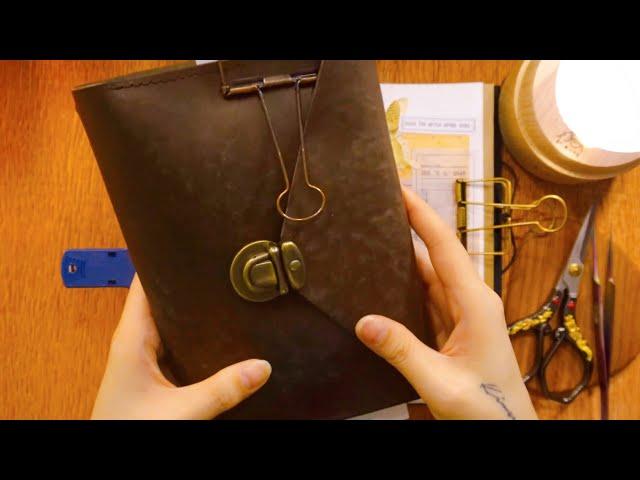 신상 가죽파우치 열어보고 빈티지 다이어리 꾸미기ㅣASMRㅣVINTAGE JOURNAL