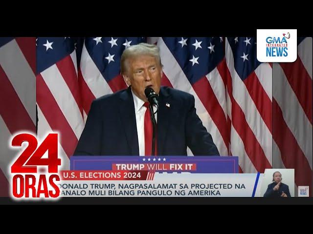 Donald Trump addresses his supporters after projected victory as US president | 24 Oras