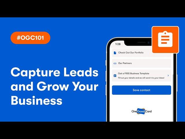 How to capture leads with your One Good Card | #OGC101