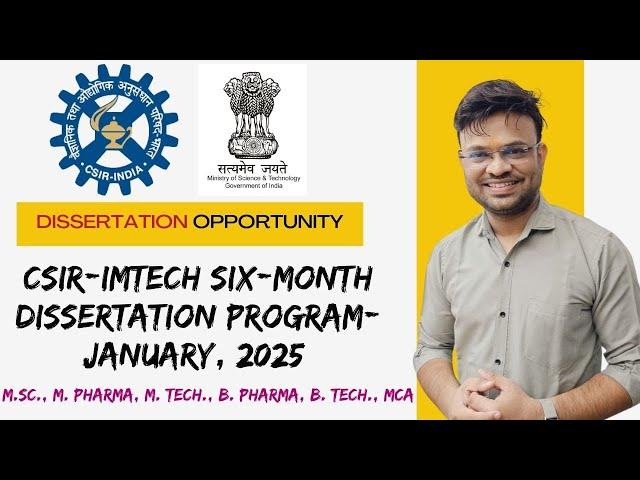 CSIR-IMTECH Dissertation Program 2025 | Internship Opportunity for UG & PG Students | Apply Now