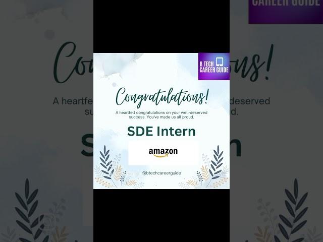 Placed in Amazon ! BTechCareerGuide #amazon #amazonjobs2023 #sde #job #freshers #hiring #placement