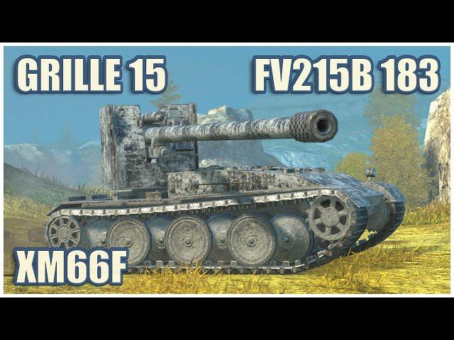 Grille 15, FV215b 183 & XM66F • WoT Blitz Gameplay