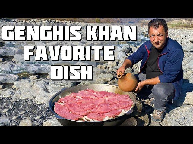 YOU'VE NEVER SEEN SUCH A RECIPE! GENGHIS KHAN FAVORITE DISH | MEAT COOKED IN STONES 