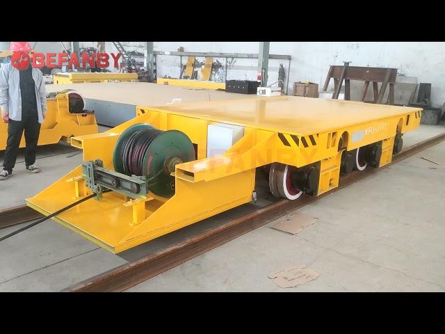 200T Cable Drum Transfer Cart, Heavy Duty Transfer Trolley On Tracks