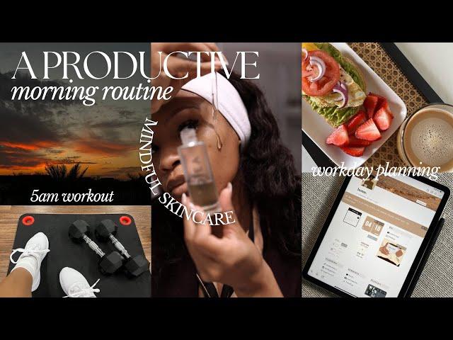 5AM PRODUCTIVE MORNING ROUTINE | working remotely, black women in tech | Beautifully Syndie