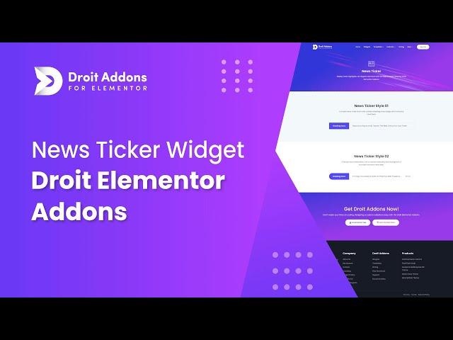 News Ticker Widget | Droit Addons for Elementor