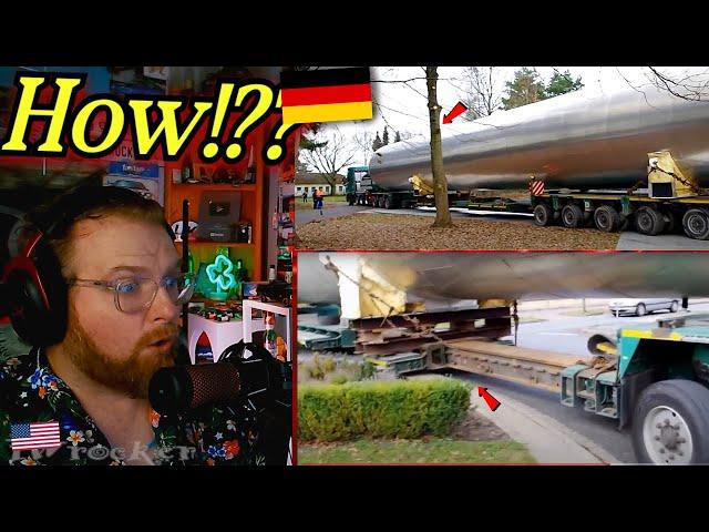 American Reacts to HUGE Fuel Container Heavy Transport in Germany - Volvo FH 16