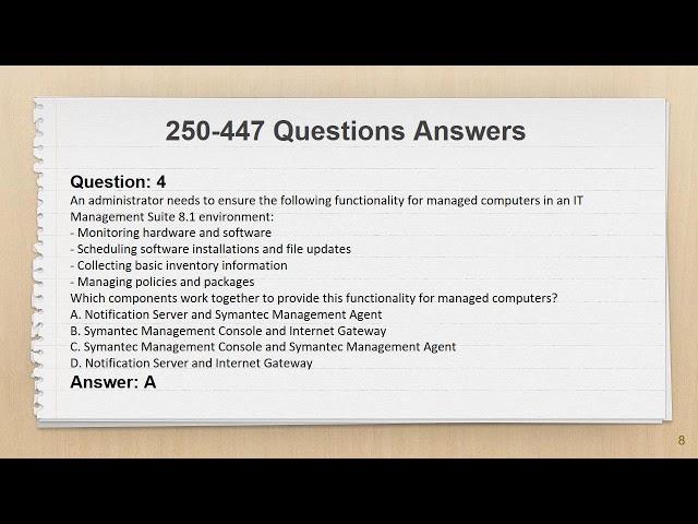 Symantec Certified Specialist 250-447 Exam Questions