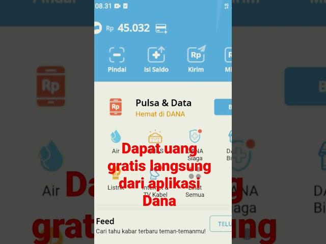 Dapat Uang Gratis Langsung Dari aplikasi dana - cara mendapatkan saldo dana gratis #shorts