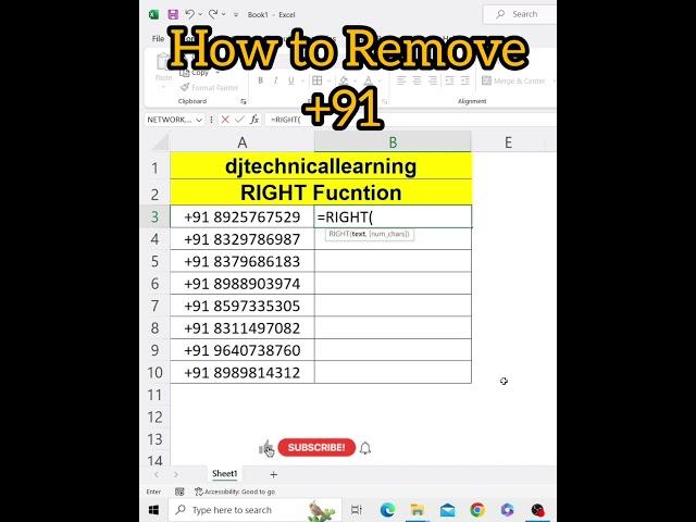 Right Function Use in Excel | Right Function | #excel #rightfunction #excelfunctions #deepakjhanswa