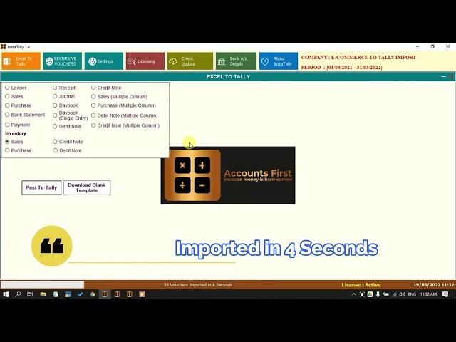 How To Import All E-Commerce Data To Tally In Seconds | Entries With Instant Tally| Accounts First