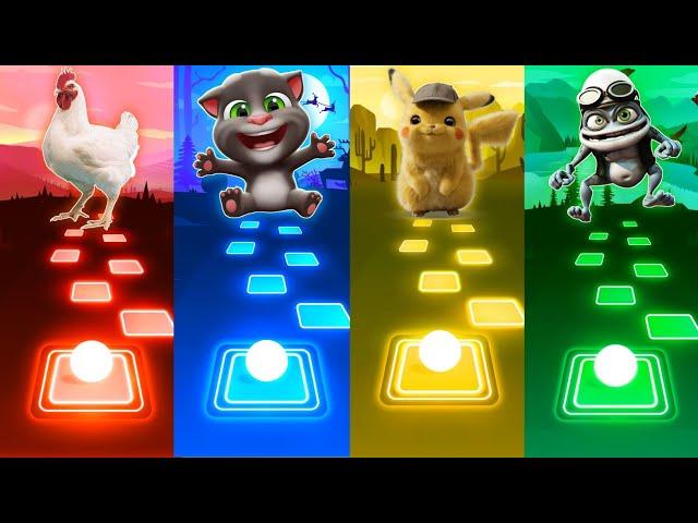 Chicken Song vs Talking Tom vs Pikachu vs Crazy Frog - Tiles Hop EDM Rush