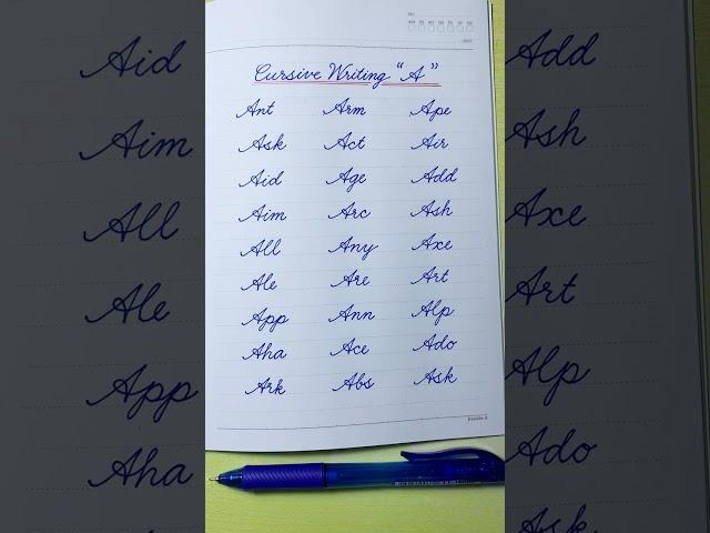 Cursive Writing | Words Starts with A | Cursive Handwriting Practice | Cursive Letters |Cursive abcd