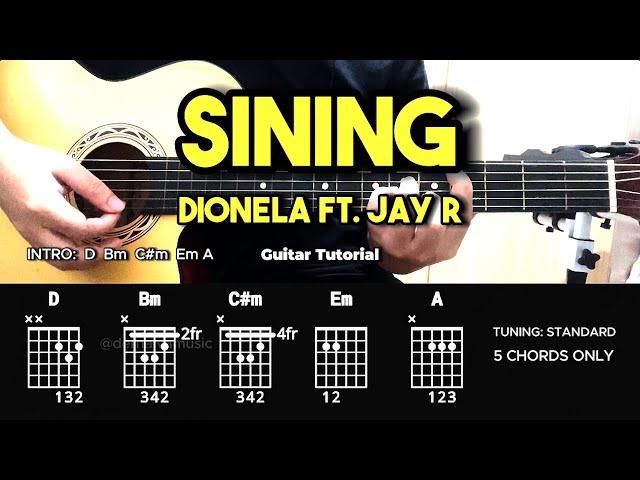 Sining - Dionela ft. Jay R | Easy Guitar Tutorial For Beginners (CHORDS & LYRICS) #guitarlesson