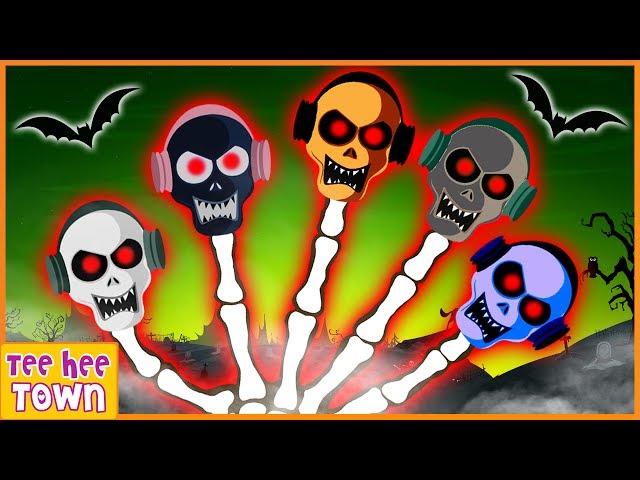 Skeleton Finger Family Song | Spooky Scary Skeleton Songs For Kids | Teehee Town