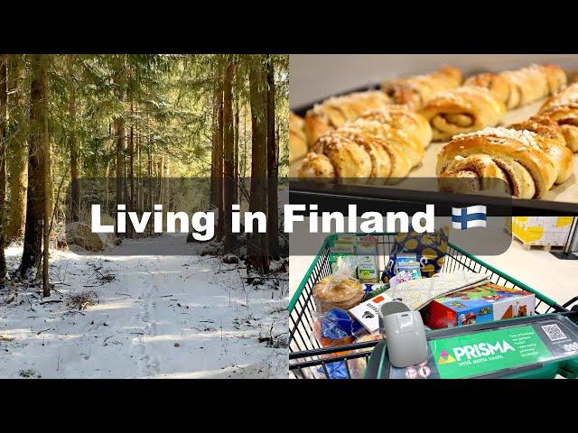 Kalevala Day | Baking Korvapuusti | Grocery Shopping | Slow Living, Silent Vlog in Finland 