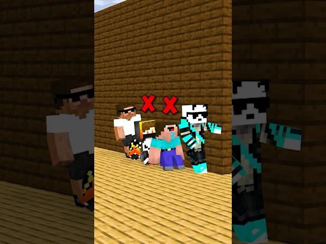 Who will stand longer on wall ??? #shorts #minecraft #animation