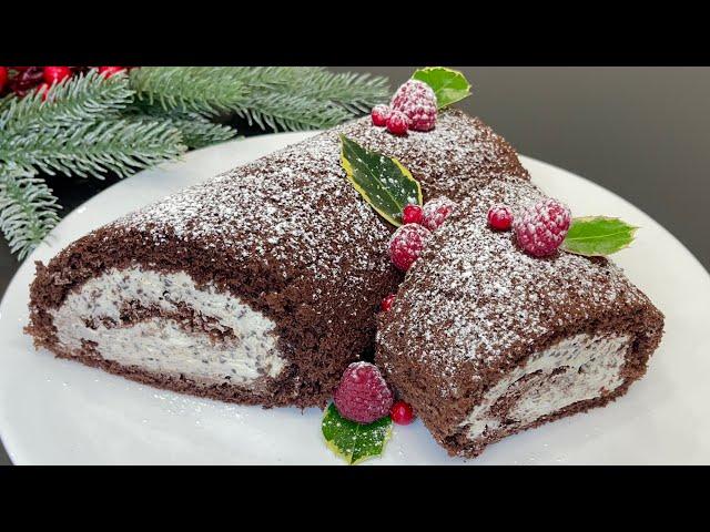 THE BEST CHRISTMAS SWEET  IN THE WORLD! CHRISTMAS LOG Quick and easy recipe 