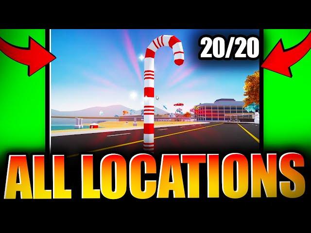 How To Find ALL 20 CANDY CANE LOCATIONS In Vehicle Legends! Christmas Event Day 1! Roblox