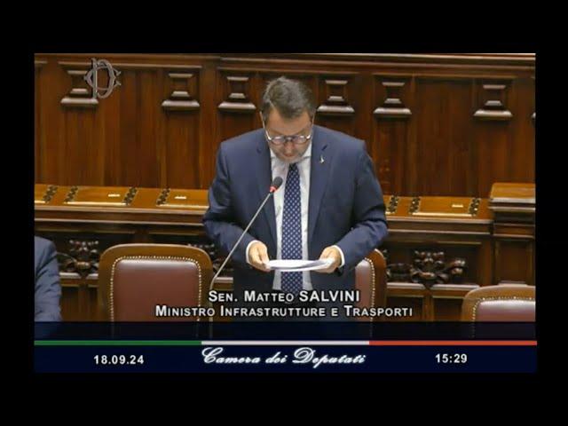 Il ministro Salvini al question time Camera dei Deputati